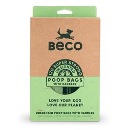 BECO Super Strong Poop Bags With Handle UDEN Duft med Håndtag 120 stk
